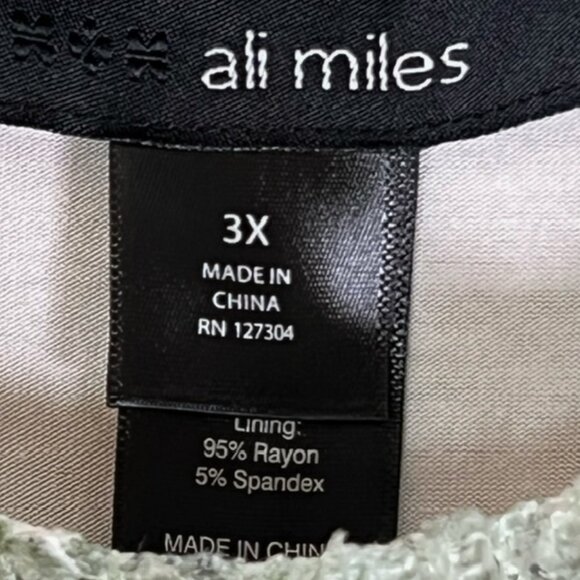 Ali Miles Layered Tunic Womens Plus Size Florals 3/4 Roll-Tab Sleeves 3X - Picture 2 of 7